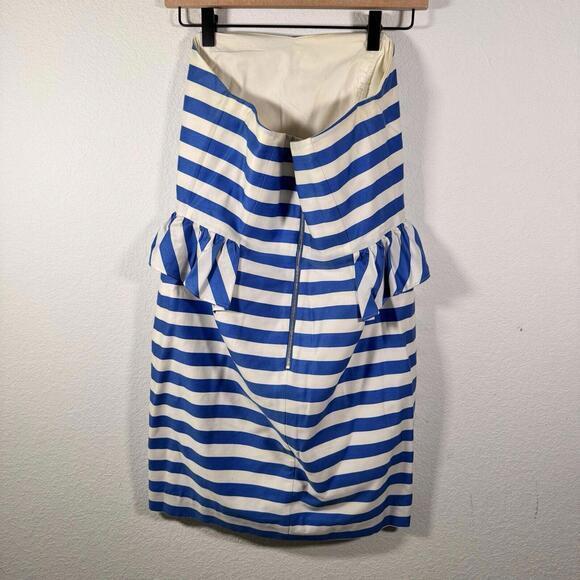 Lilly Pulitzer Maybell Strapless Dress Swizzle Stripe‎ Worth Blue Womens Size 8 - Picture 2 of 5